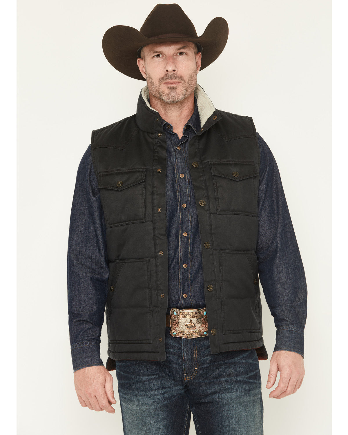 Cody James Men's Oil Slick Snap Lined Vest - Tall