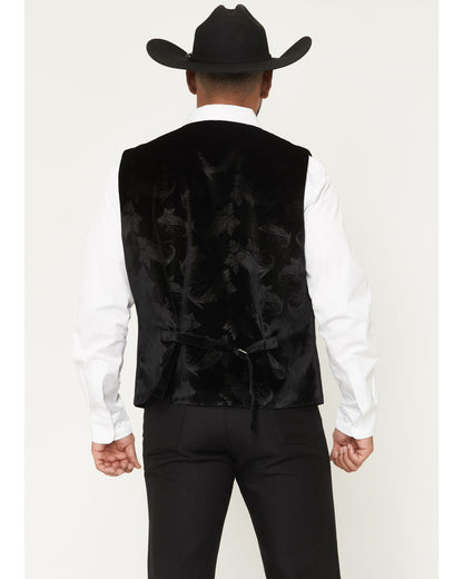 Cody James Men's Velvet Paisley Print Western Dress Vest