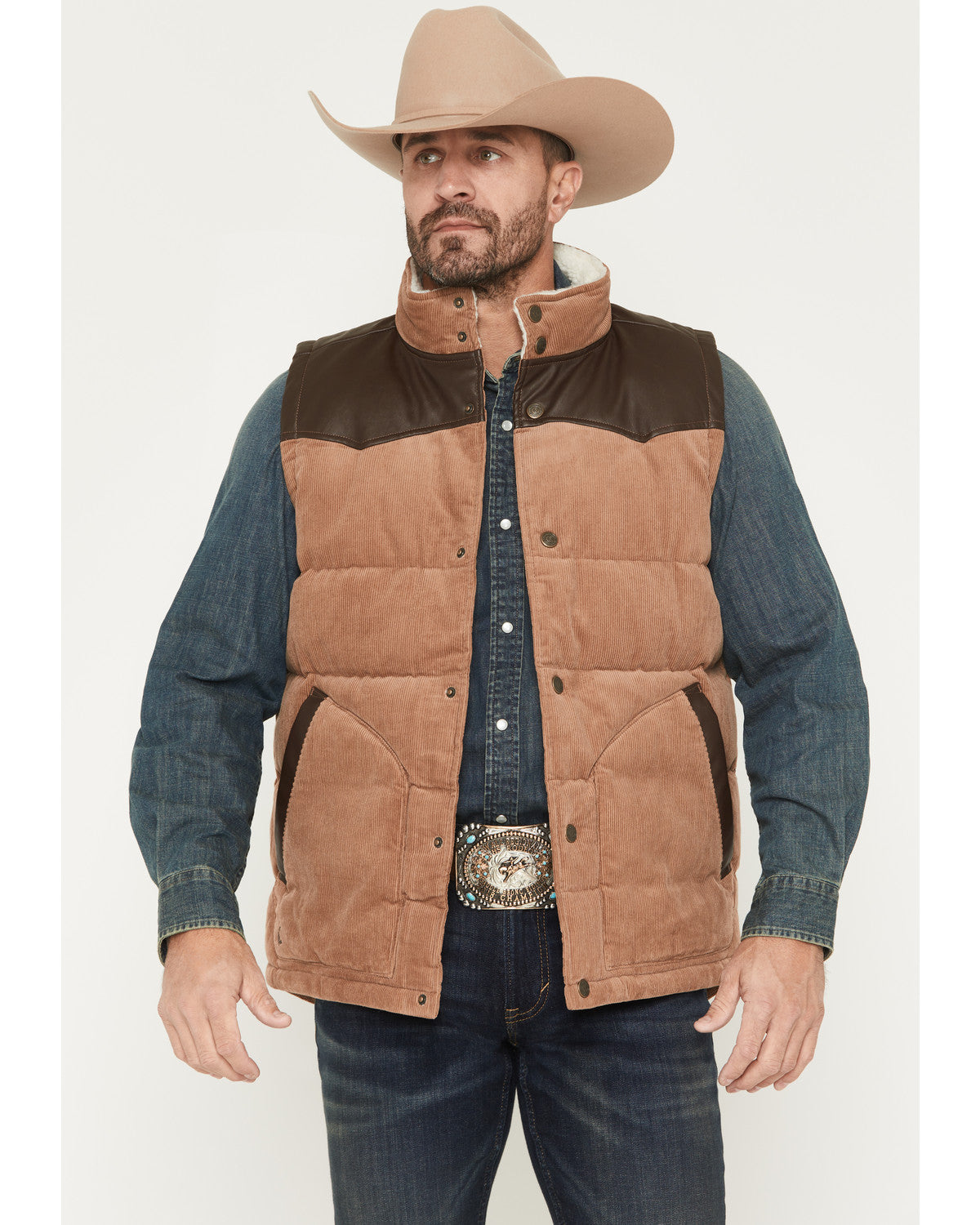 Cody James Men's Lonoke Corduroy Puffer Vest - Tall