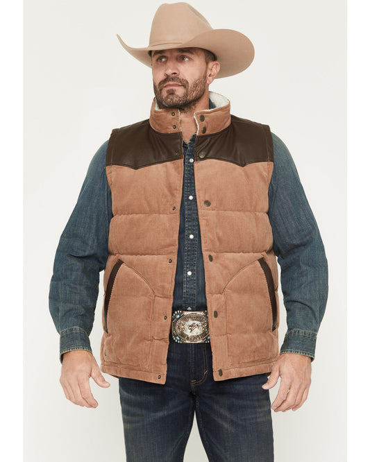 Cody James Men's Lonoke Corduroy Puffer Vest - Tall
