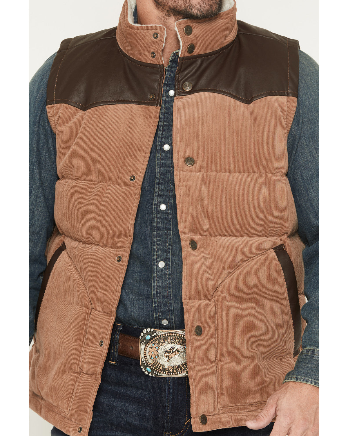 Cody James Men's Lonoke Corduroy Puffer Vest - Tall