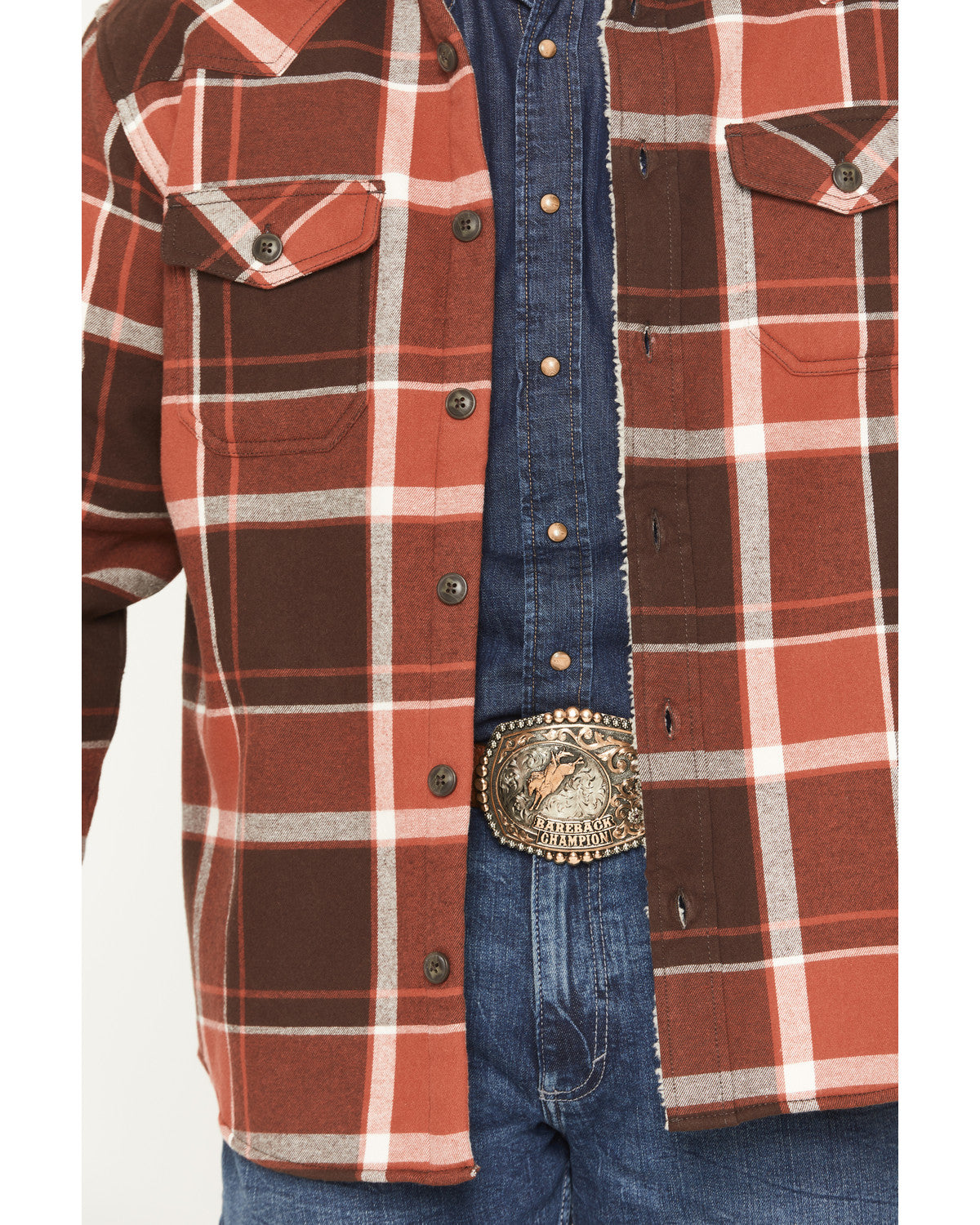 Cody James Men's Baxter Sherpa Lined Plaid Print Flannel Shirt Jacket