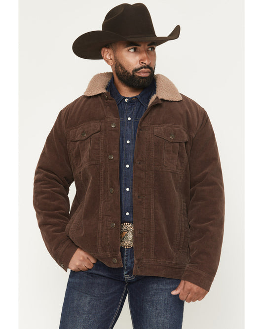 Cody James Men's Ozark Corduroy Sherpa Lined Heavyweight Trucker Jacke