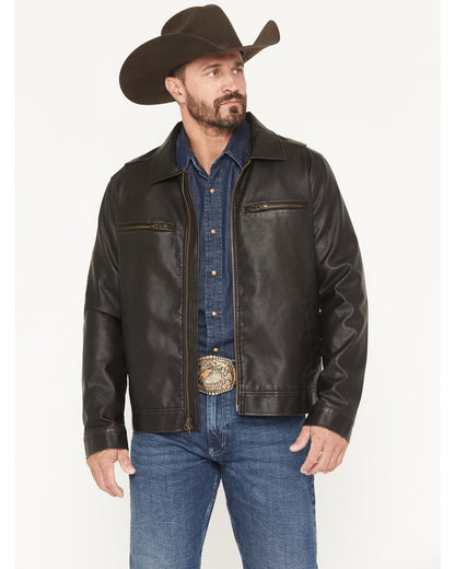 Cody James Men's Faux Leather Moto Jacket - Tall