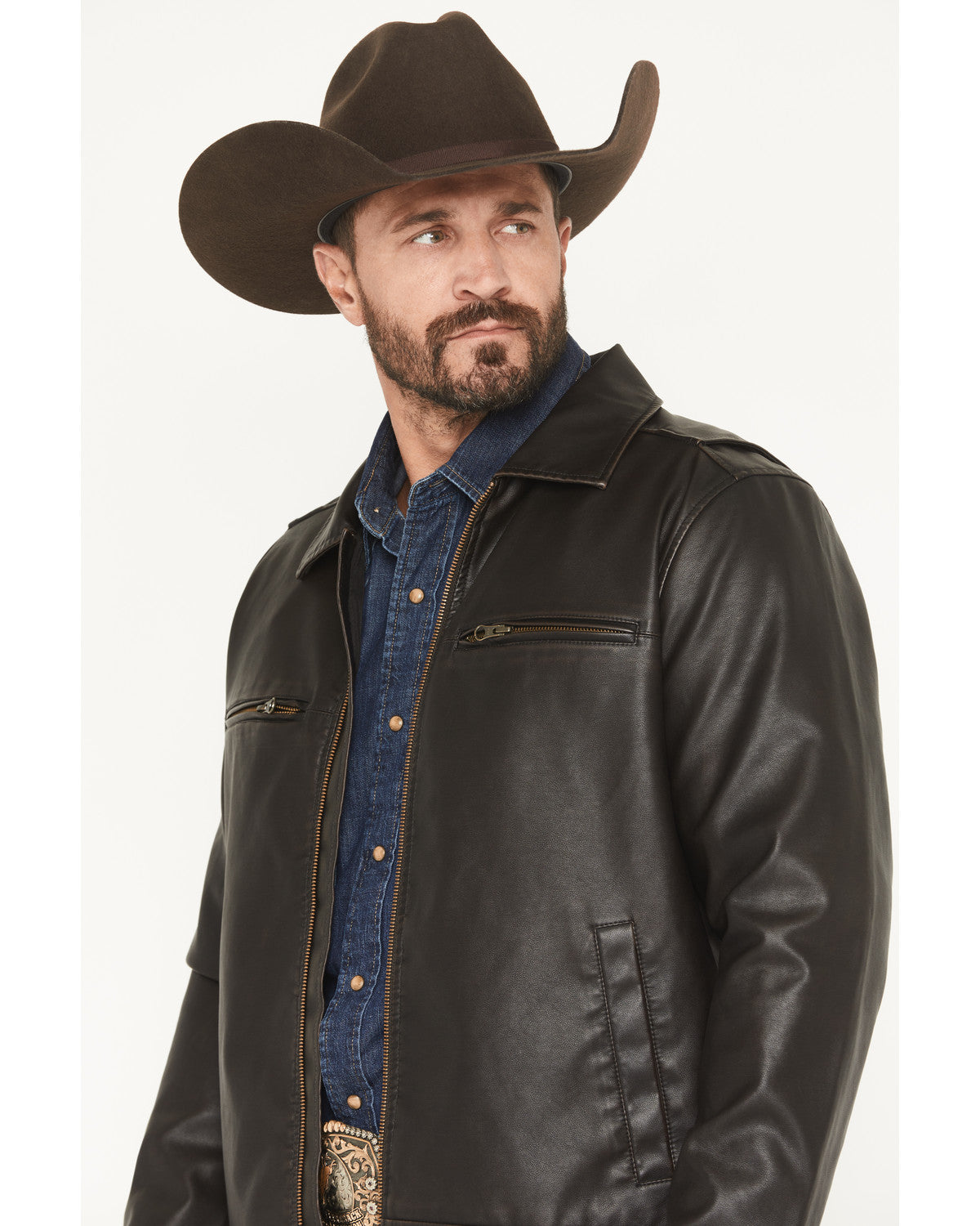 Cody James Men's Faux Leather Moto Jacket - Tall
