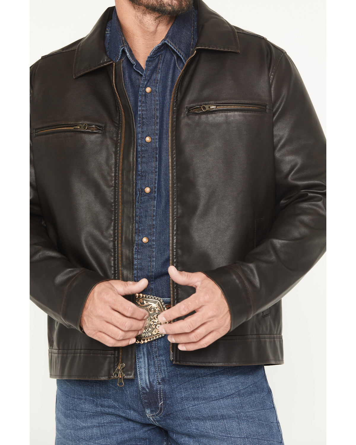 Cody James Men's Faux Leather Moto Jacket - Big