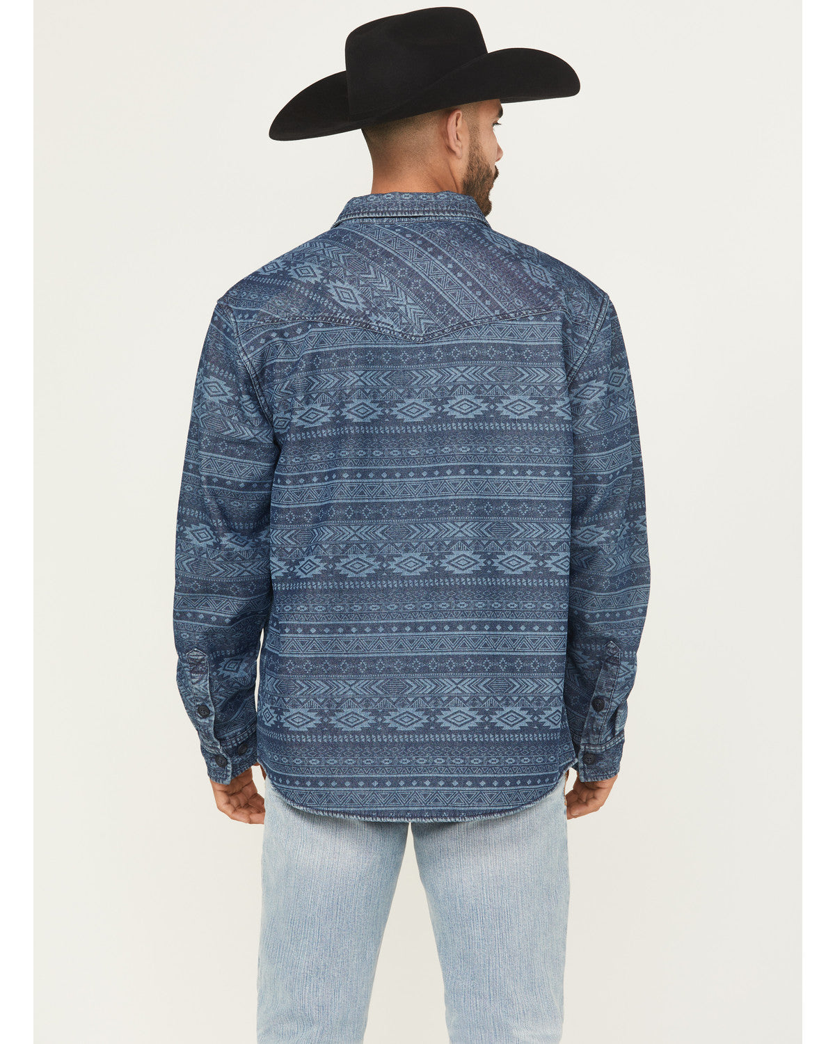 Cody James Men's Tonal Southwestern Print Fleece Lined Shirt Jacket