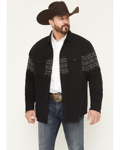 Cody James Men's Southwestern Border Print Sherpa Lined Flannel Shirt
