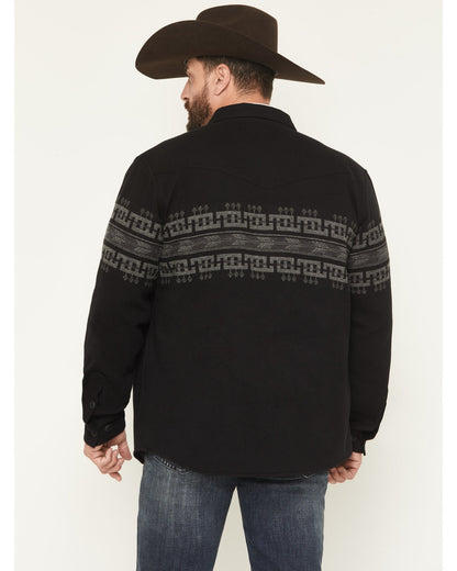 Cody James Men's Southwestern Border Print Sherpa Lined Flannel Shirt