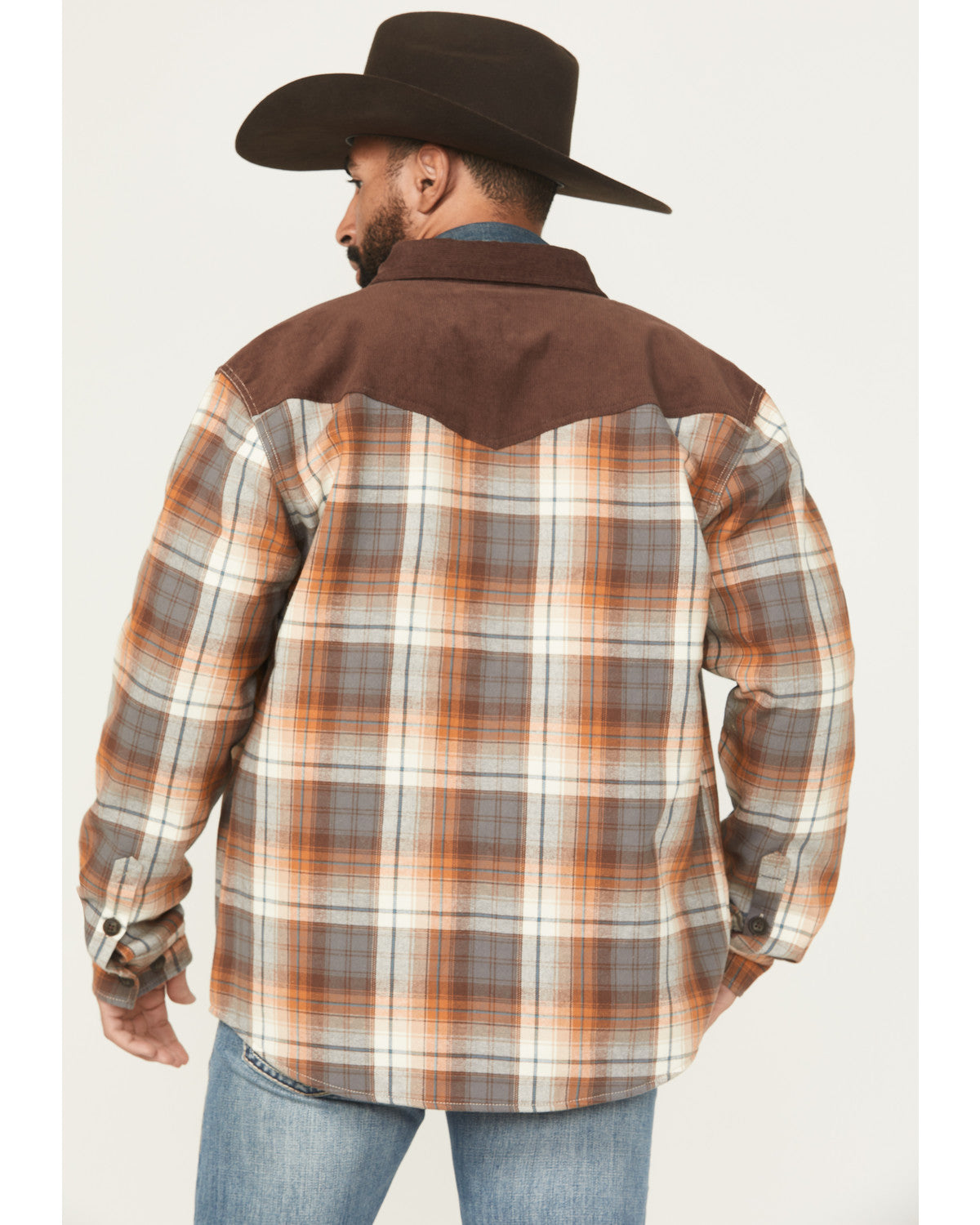 Cody James Men's Plaid Print Flannel Sherpa Lined Shirt Jacket