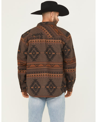 Cody James Men's Rosewell Southwestern Print Fleece Lined Shirt Jacket