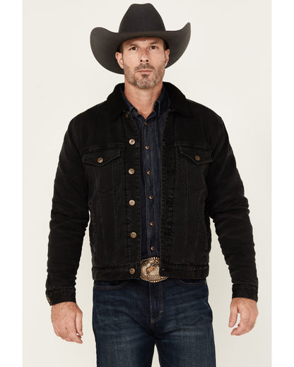 Cody James Men's Outlaw Sherpa Lined Denim Trucker Jacket