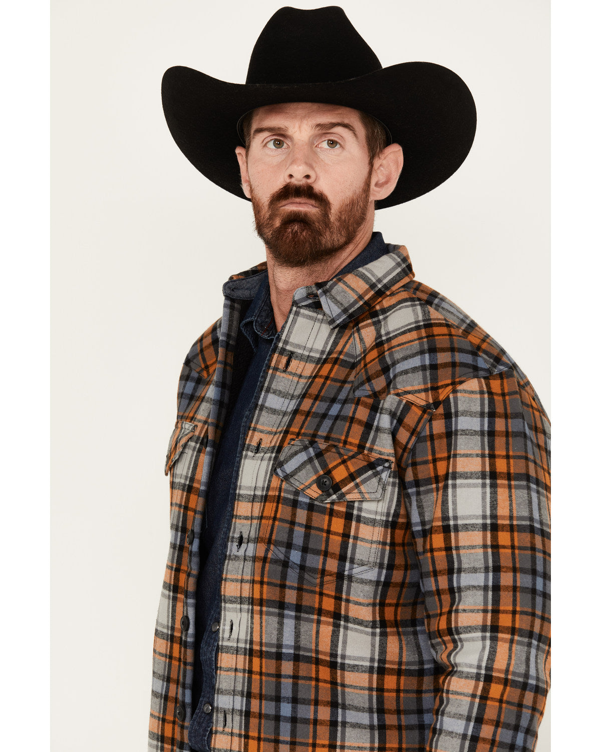 Cody James Men's Plaid Long Sleeve Button-Down Shirt Jacket