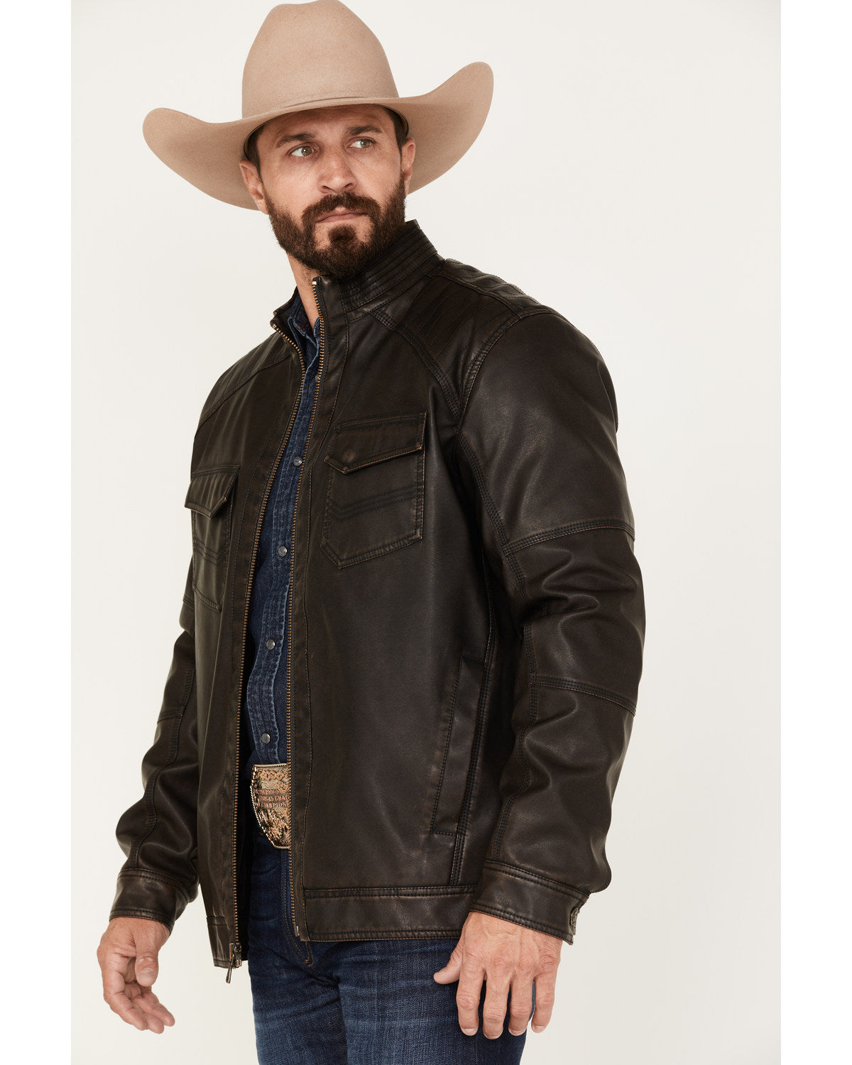 Cody James Men's Houston Distressed Moto Jacket - Big & Tall