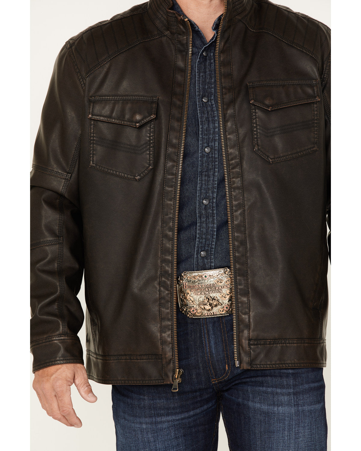 Cody James Men's Houston Distressed Moto Jacket - Big & Tall