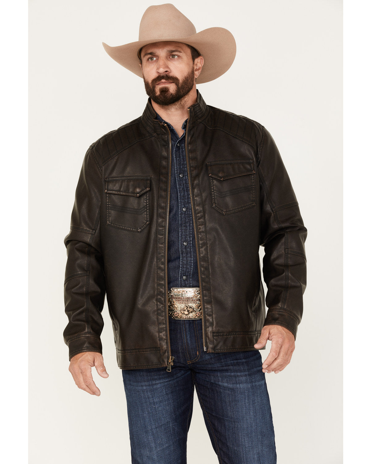 Cody James Men's Houston Distressed Moto Jacket