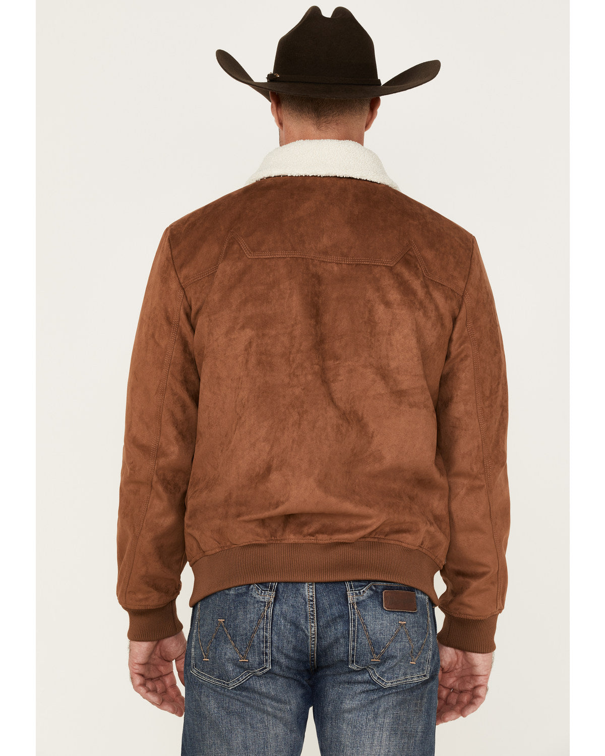 Cody James Men's Edward Faux Suede Sherpa Collar Bomber Jacket