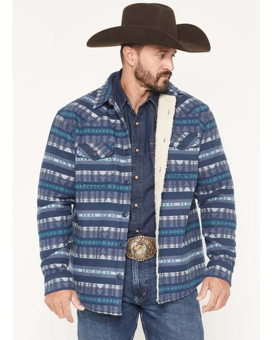 Cody James Men's Benton Sherpa Lined Southwestern Print Flannel Shirt