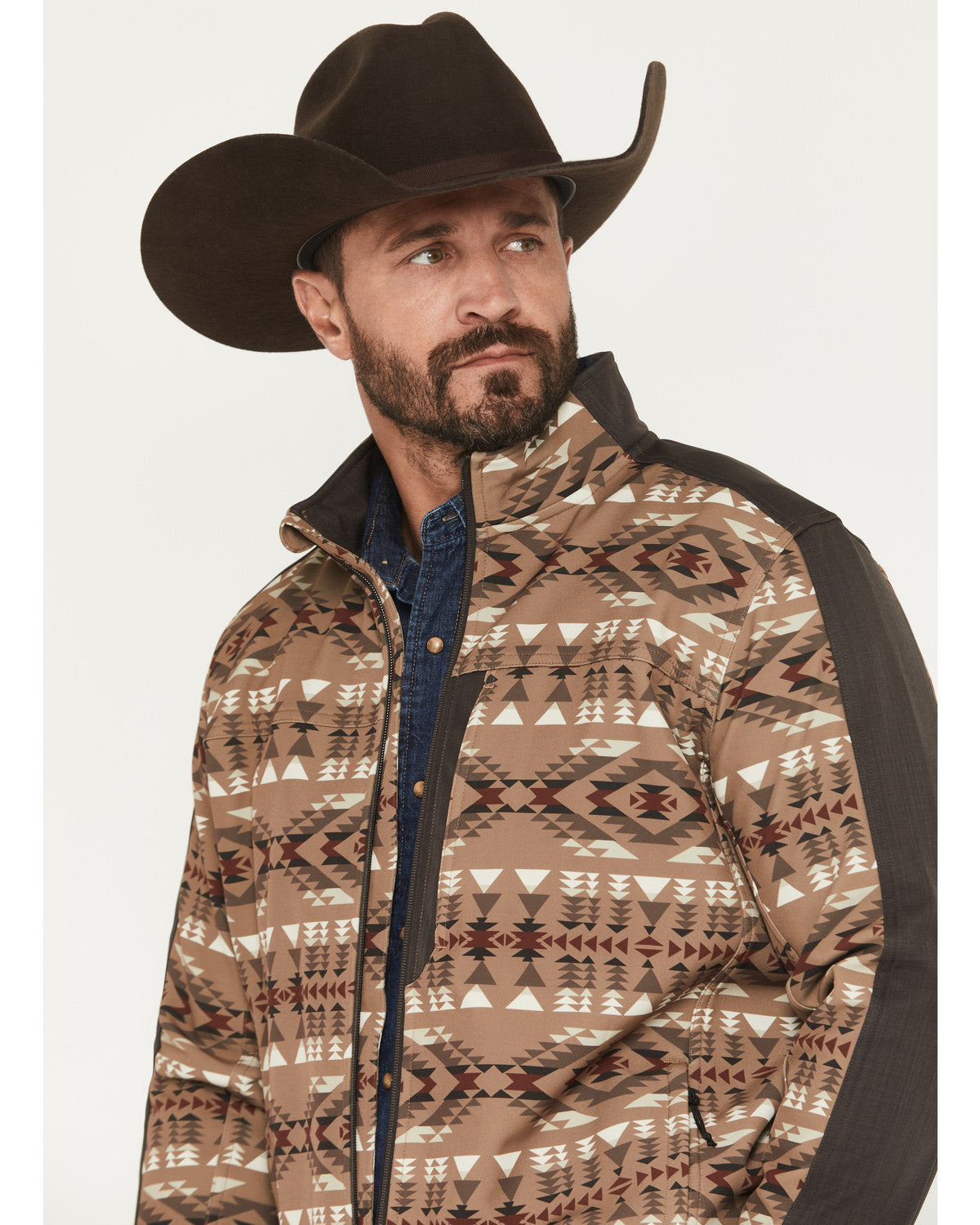 Cody James Men's Calhoun Southwestern Print Textured Softshell Jacket