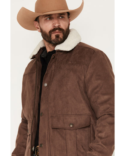 Cody James Men's Edward Faux Suede Snap Sherpa Bomber Jacket