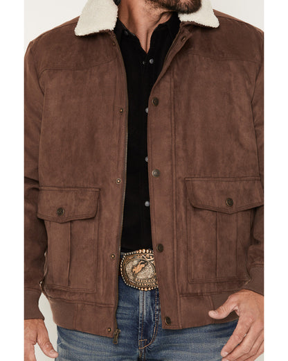 Cody James Men's Edward Faux Suede Snap Sherpa Bomber Jacket