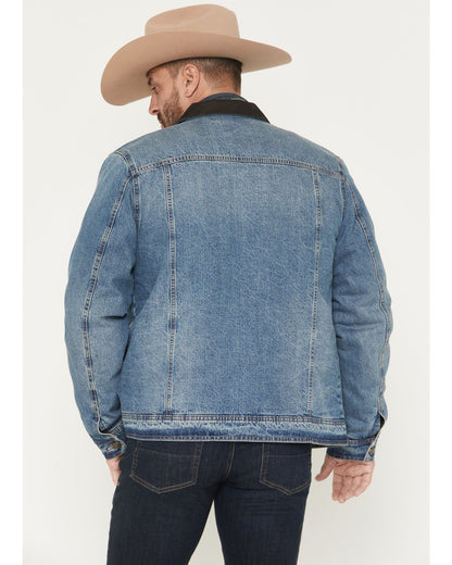Cody James Men's Bandera Light Wash Sherpa Lined Denim Jacket