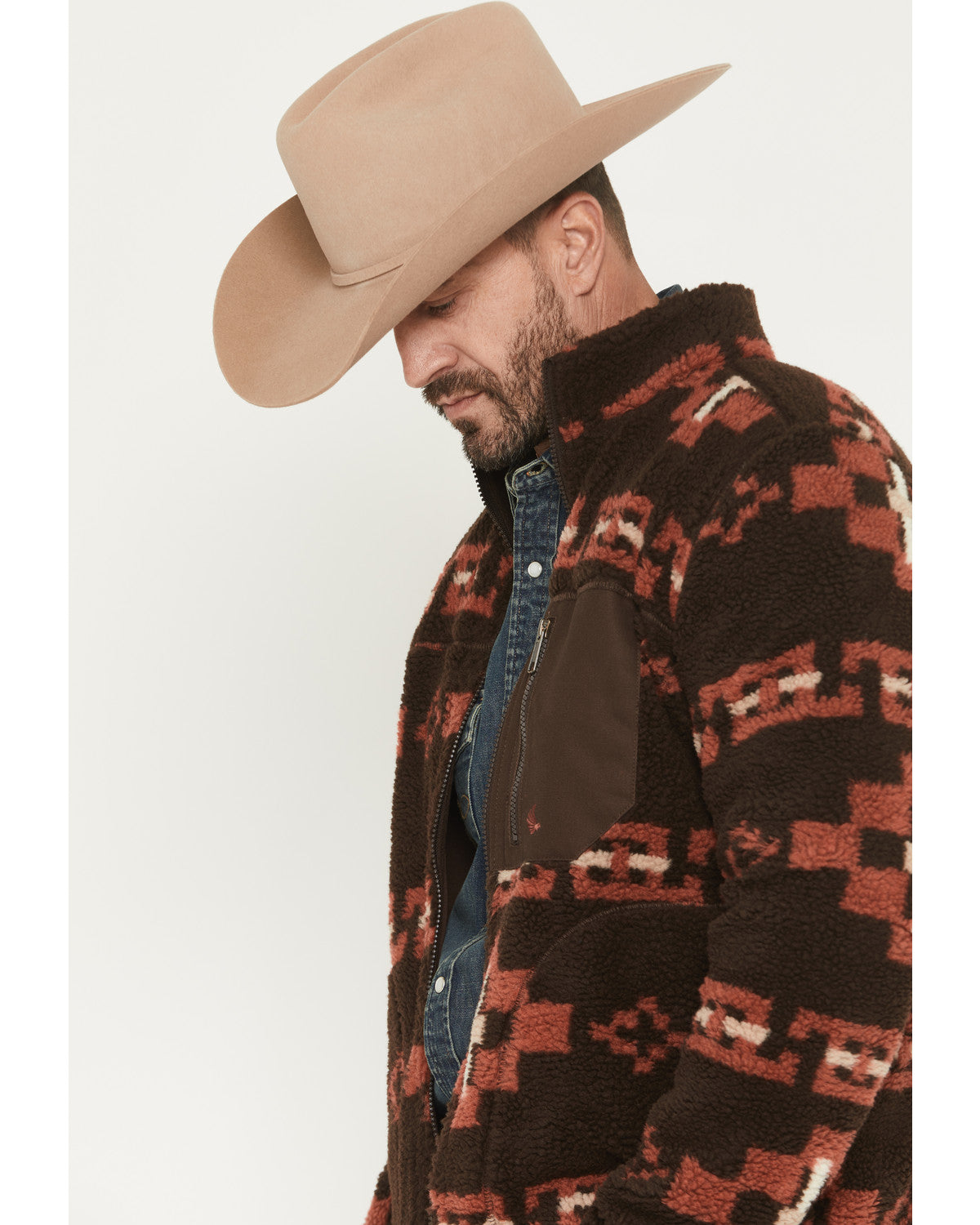 Cody James Men's Izard Southwestern Print Sherpa Zip Jacket