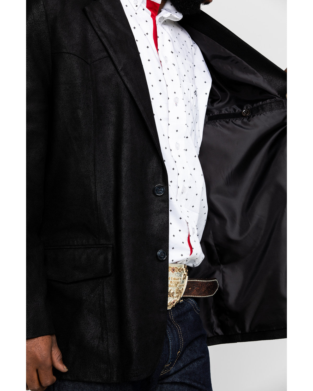Cody James Men's Black Suede Blazer Jacket