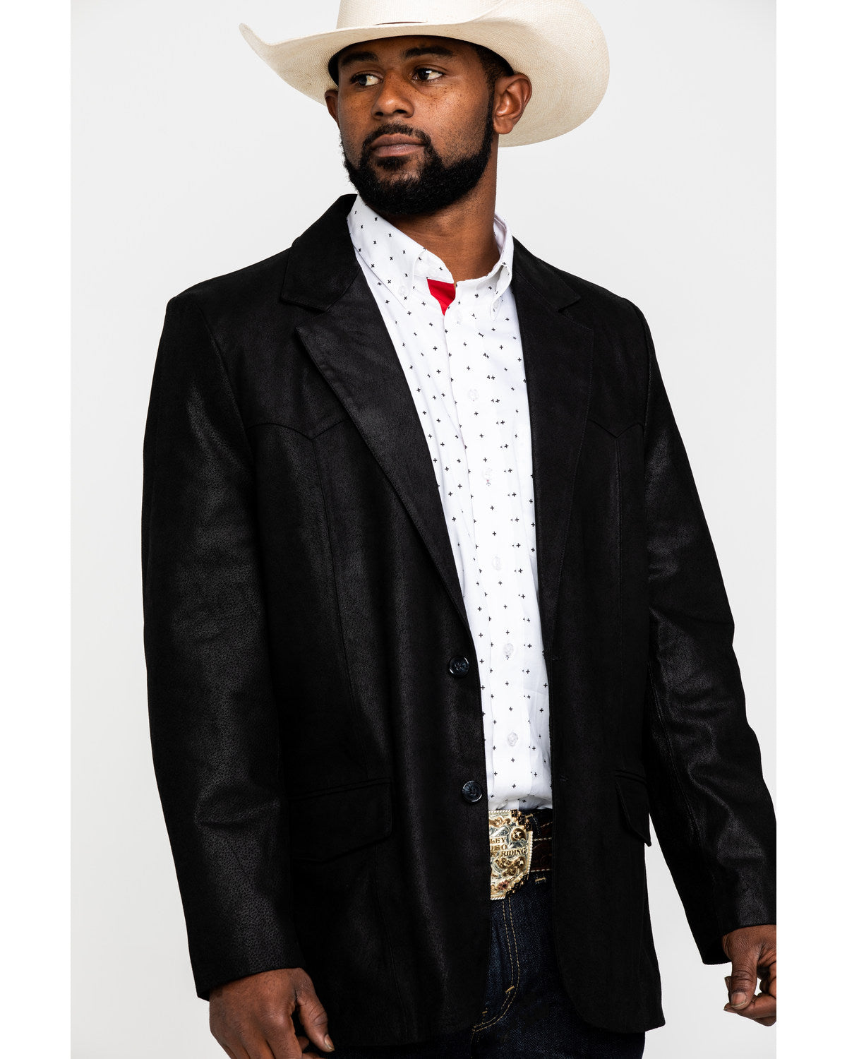 Cody James Men's Black Suede Blazer Jacket