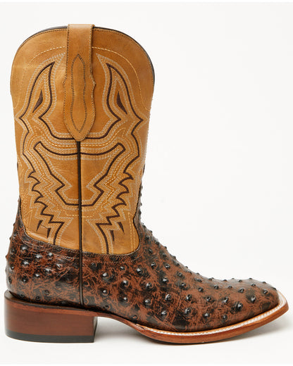 Cody James Men's Badlands Ostrich Print Western Boots - Broad Square T