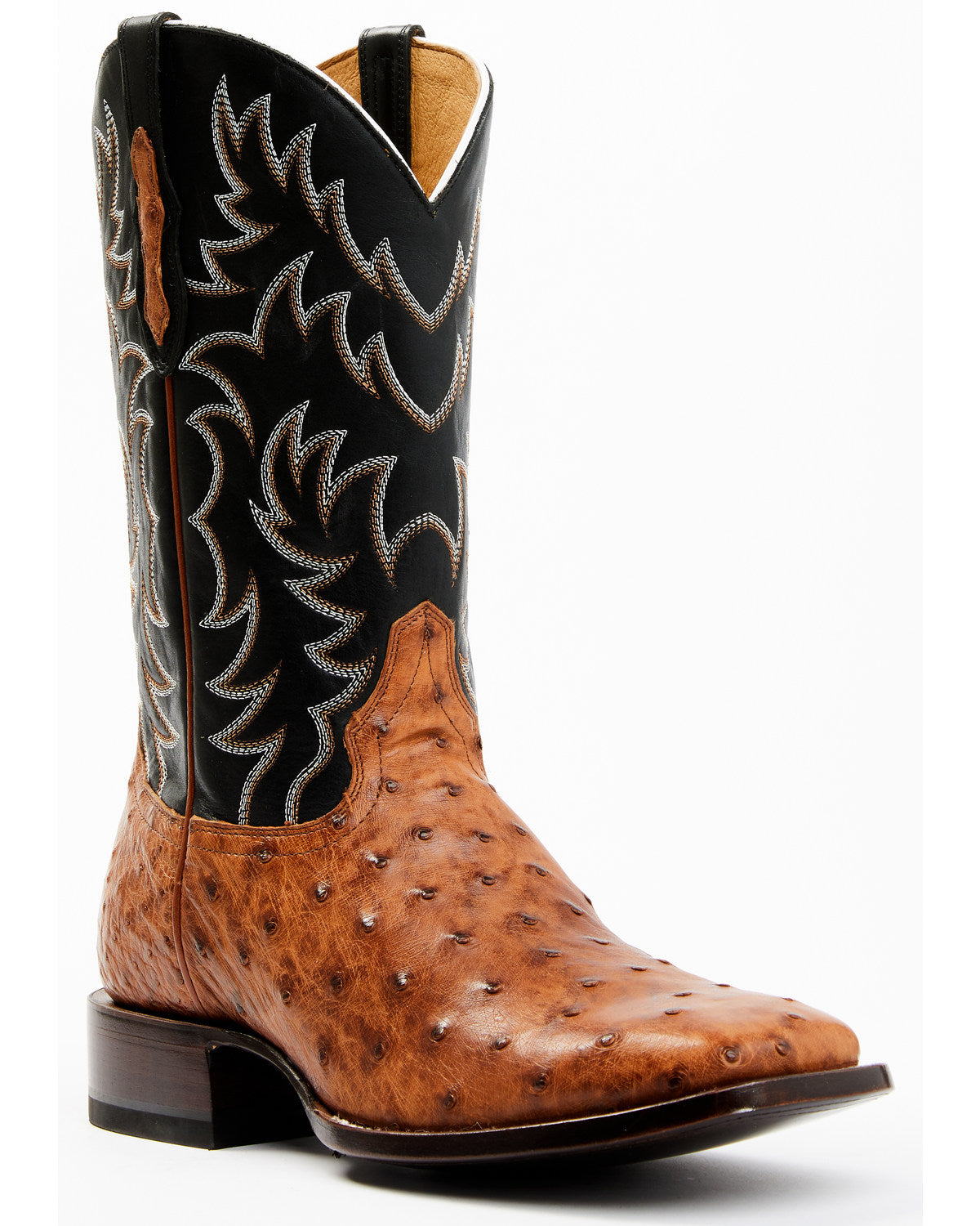 Cody James Men's Full Quill Cognac Ostrich Exotic Western Boots - Broa