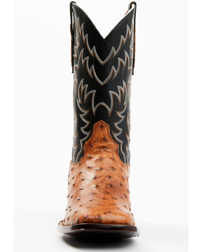 Cody James Men's Full Quill Cognac Ostrich Exotic Western Boots - Broa