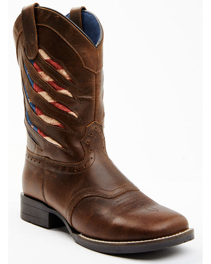 Cody James Boys' Ripped Flag Western Boots - Broad Square Toe