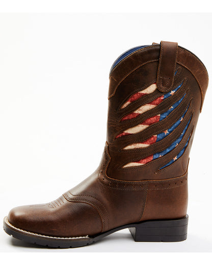 Cody James Boys' Ripped Flag Western Boots - Broad Square Toe