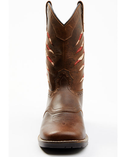 Cody James Boys' Ripped Flag Western Boots - Broad Square Toe