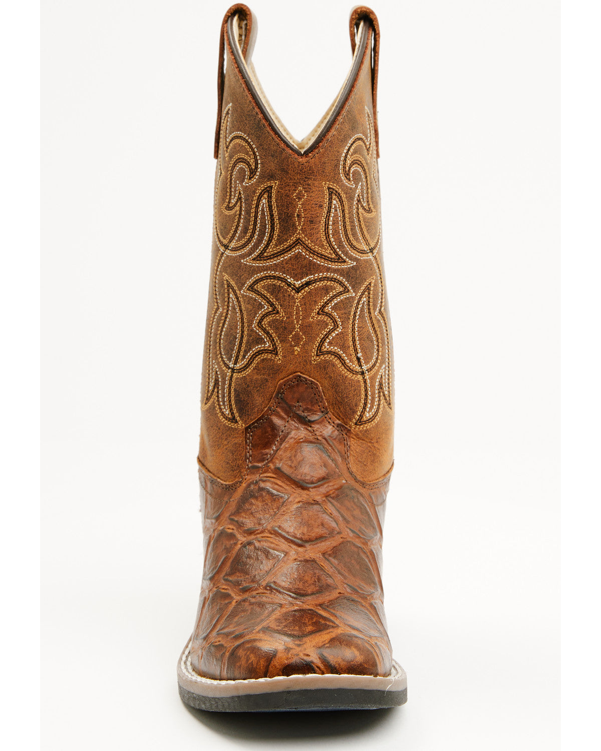Cody James Boys' Duke Pirarucu Print Western Boots - Broad Square Toe