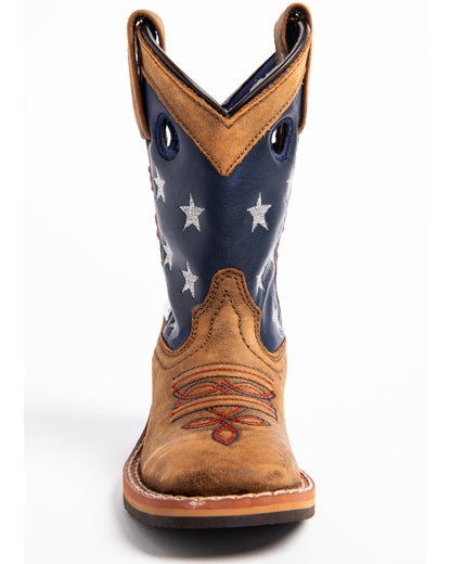 Cody James Boys' USA Flag Western Boots - Broad Square Toe