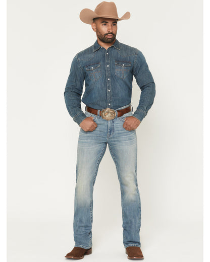 Cody James Men's Rattler Wash Wyatt Slim Bootcut Stretch Denim Jeans