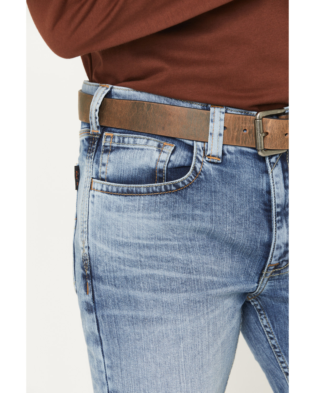 Cody James Men's FR Clover Leaf Wash Slim Straight Stretch Denim Jeans