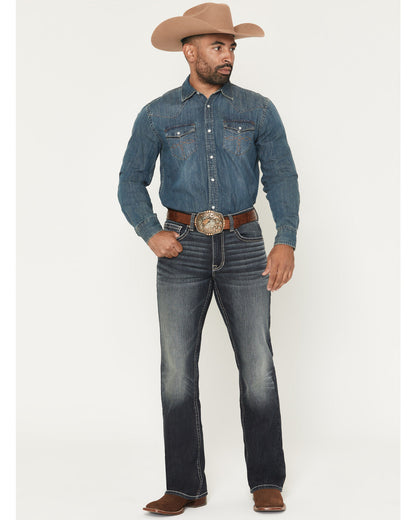 Cody James Men's Cayanne Wash Duke Relaxed Bootcut Stretch Denim Jeans