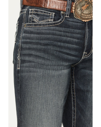 Cody James Men's Cayanne Wash Duke Relaxed Bootcut Stretch Denim Jeans