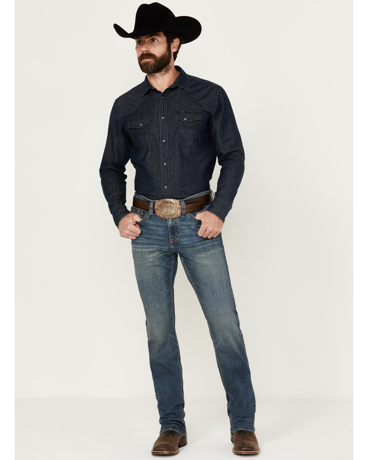 Cody James Men's Grullo Wash Jackson Slim Straight Stretch Denim Jeans
