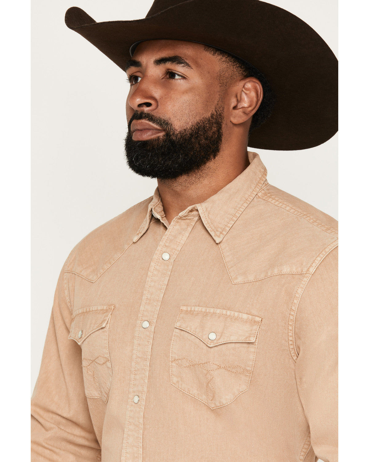 Cody James Men's Solid Long Sleeve Snap Denim Western Shirt - Tall