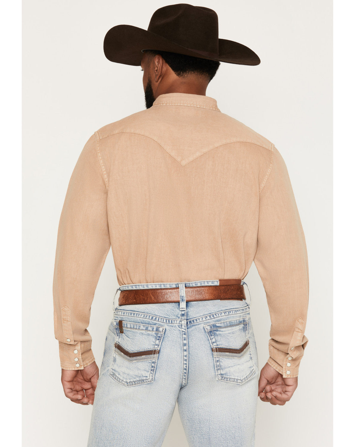 Cody James Men's Solid Long Sleeve Snap Denim Western Shirt - Tall