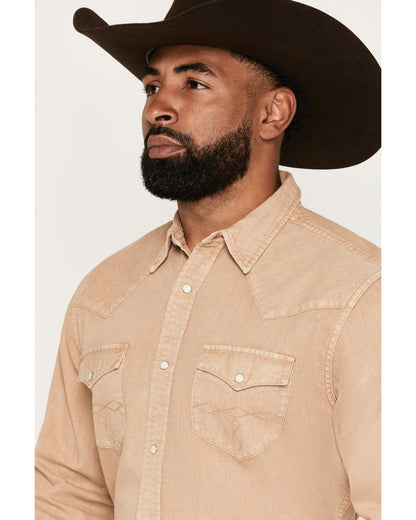 Cody James Men's Solid Long Sleeve Snap Denim Western Shirt - Big
