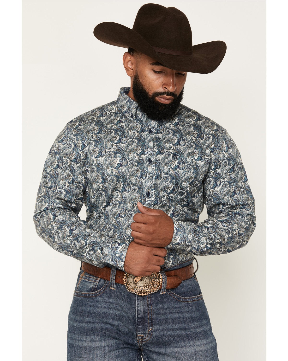 Cody James Men's Lost Resort Paisley Print Long Sleeve Button-Down Str