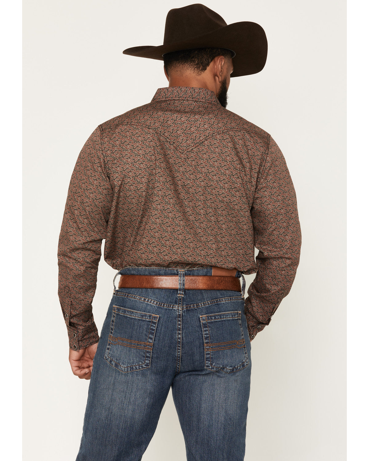 Cody James Men's Fireball Geo Print Long Sleeve Snap Western Shirt - B