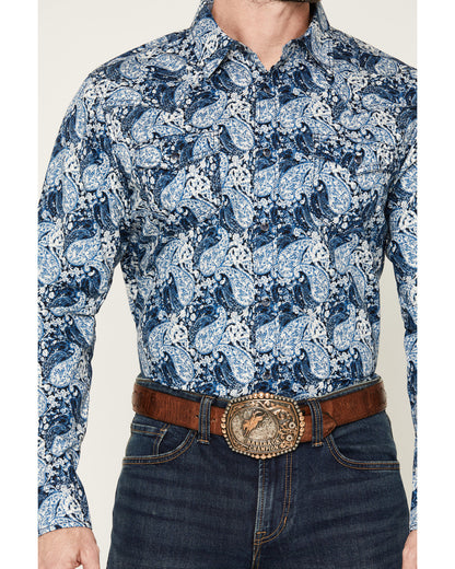 Cody James Men's Escape Route Paisley Print Long Sleeve Snap Western S