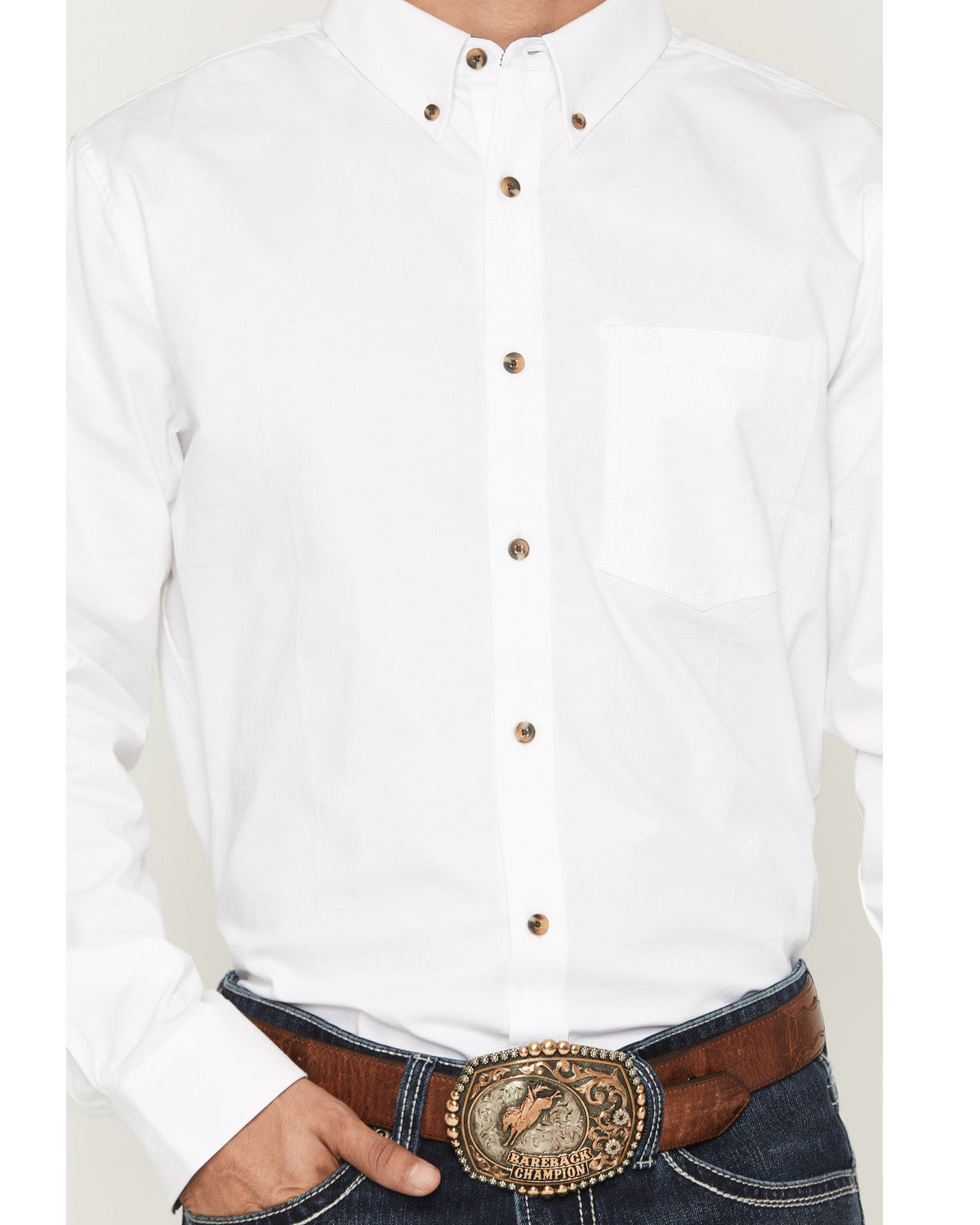 Cody James Men's Basic Solid Long Sleeve Button-Down Stretch Western S
