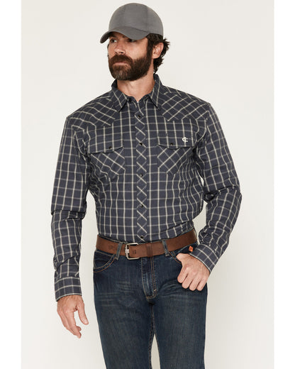 Cody James Men's FR Maricopa Plaid Print Long Sleeve Snap Work Shirt